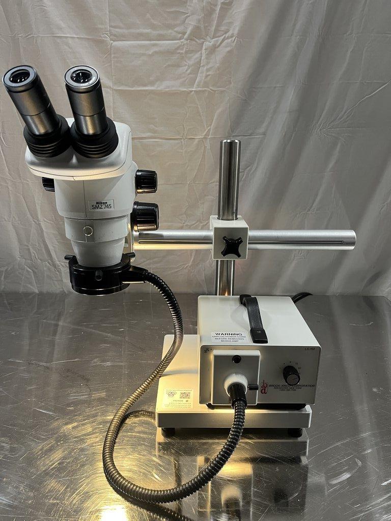 Nikon SMZ745 Microscope with Boom Stand in Good Condition